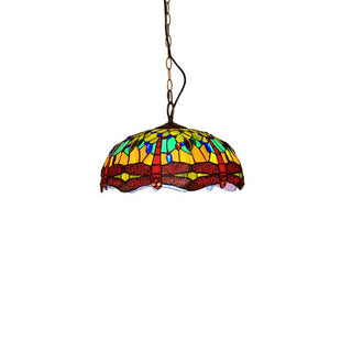 Tiffany Vintage Art LED Suspension Verre Chambre À Coucher