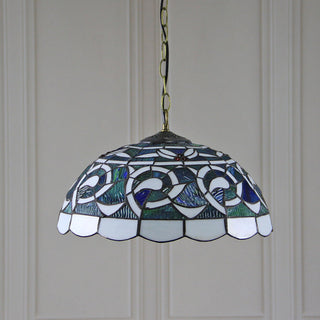 Tiffany Rustique Suspension Tachée Métal Verre Salon