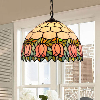 Tiffany Vintage Luxe Suspension Verre Métal Bar/Salon