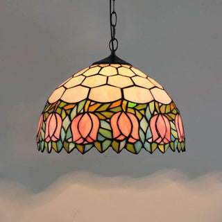 Tiffany Vintage Luxe Suspension Verre Métal Bar/Salon