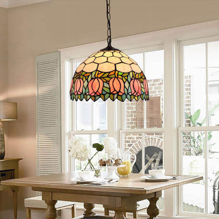 Tiffany Vintage Luxe Suspension Verre Métal Bar/Salon