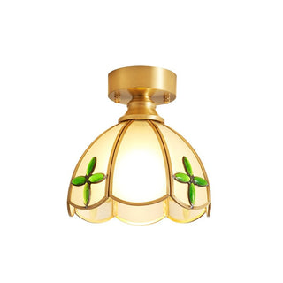 Solara Lumière de Plafond Vintage Florale en Vitrail-Luire