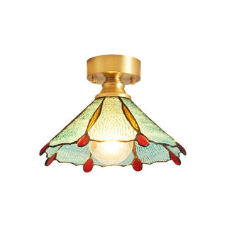 Solara Lumière de Plafond Vintage Florale en Vitrail-Luire