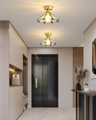 Solara Lumière de Plafond Vintage Florale en Vitrail-Luire