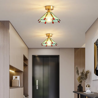 Solara Lumière de Plafond Vintage Florale en Vitrail-Luire