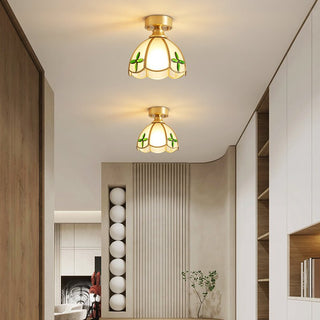 Solara Lumière de Plafond Vintage Florale en Vitrail-Luire