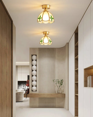 Solara Lumière de Plafond Vintage Florale en Vitrail-Luire