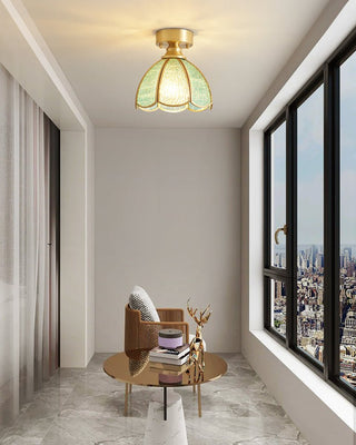 Solara Lumière de Plafond Vintage Florale en Vitrail-Luire
