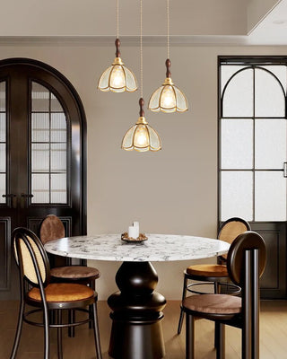 Floraner Suspension Lampe en Laiton et Verre