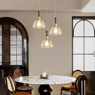Floraner Suspension Lampe en Laiton et Verre