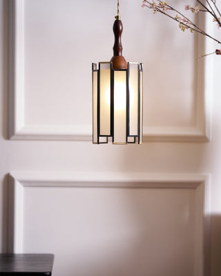 Florace Suspension Vintage en Bois et Verre