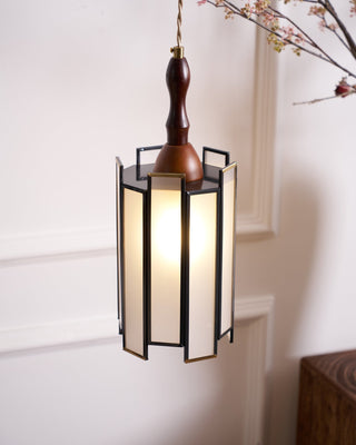 Florace Suspension Vintage en Bois et Verre