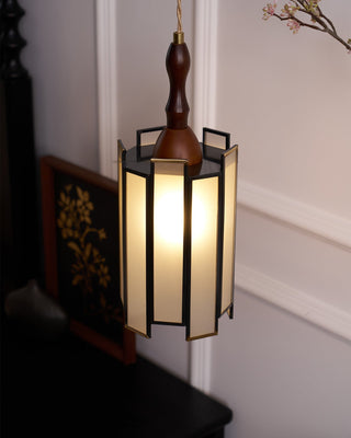Florace Suspension Vintage en Bois et Verre