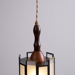 Florace Suspension Vintage en Bois et Verre