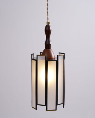 Florace Suspension Vintage en Bois et Verre