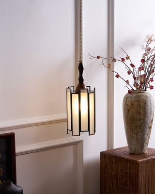 Florace Suspension Vintage en Bois et Verre