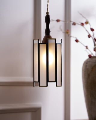 Florace Suspension Vintage en Bois et Verre
