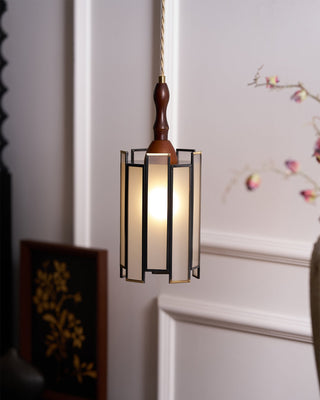 Florace Suspension Vintage en Bois et Verre