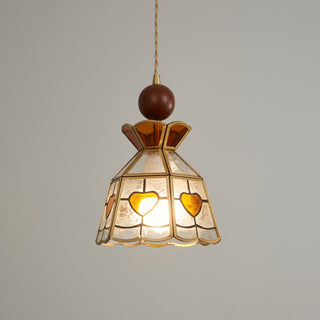 Florace Suspension Vintage en Bois et Verre