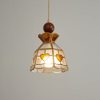 Florace Suspension Vintage en Bois et Verre