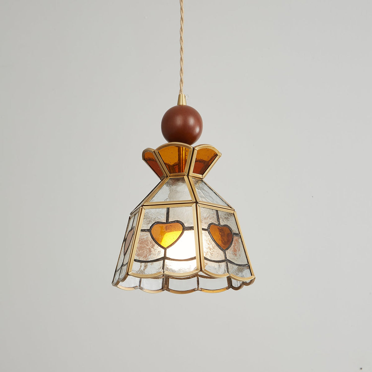 Florace Suspension Vintage en Bois et Verre