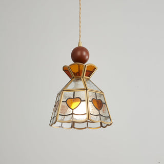 Florace Suspension Vintage en Bois et Verre