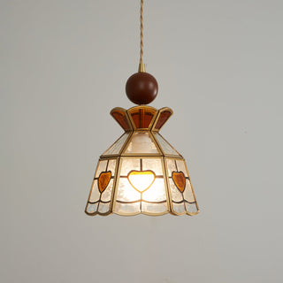 Florace Suspension Vintage en Bois et Verre