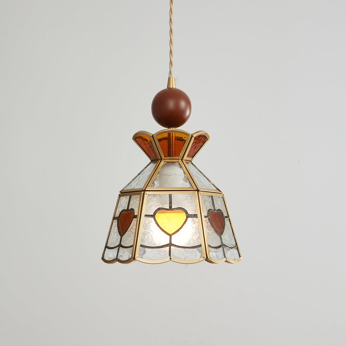 Florace Suspension Vintage en Bois et Verre