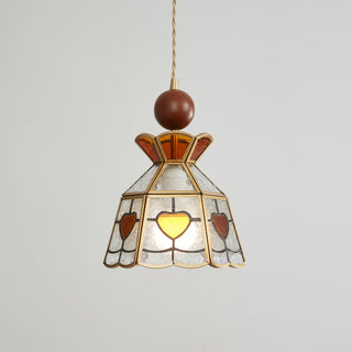 Florace Suspension Vintage en Bois et Verre