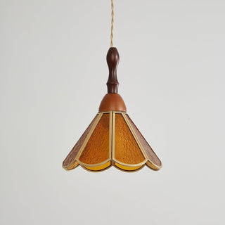 Florace Suspension Vintage en Bois et Verre