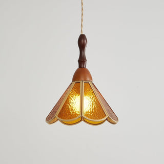 Florace Suspension Vintage en Bois et Verre