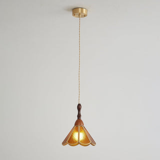 Florace Suspension Vintage en Bois et Verre