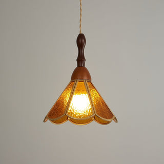 Florace Suspension Vintage en Bois et Verre