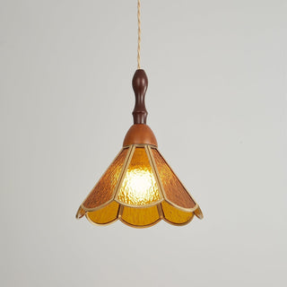 Florace Suspension Vintage en Bois et Verre