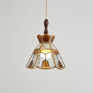 Florace Suspension Vintage en Bois et Verre