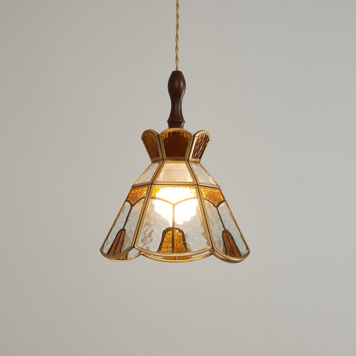 Florace Suspension Vintage en Bois et Verre