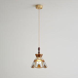 Florace Suspension Vintage en Bois et Verre