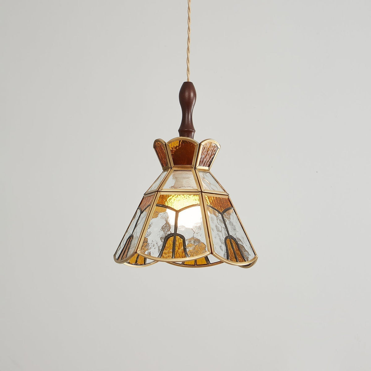 Florace Suspension Vintage en Bois et Verre