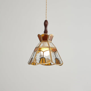 Florace Suspension Vintage en Bois et Verre