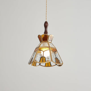 Florace Suspension Vintage en Bois et Verre