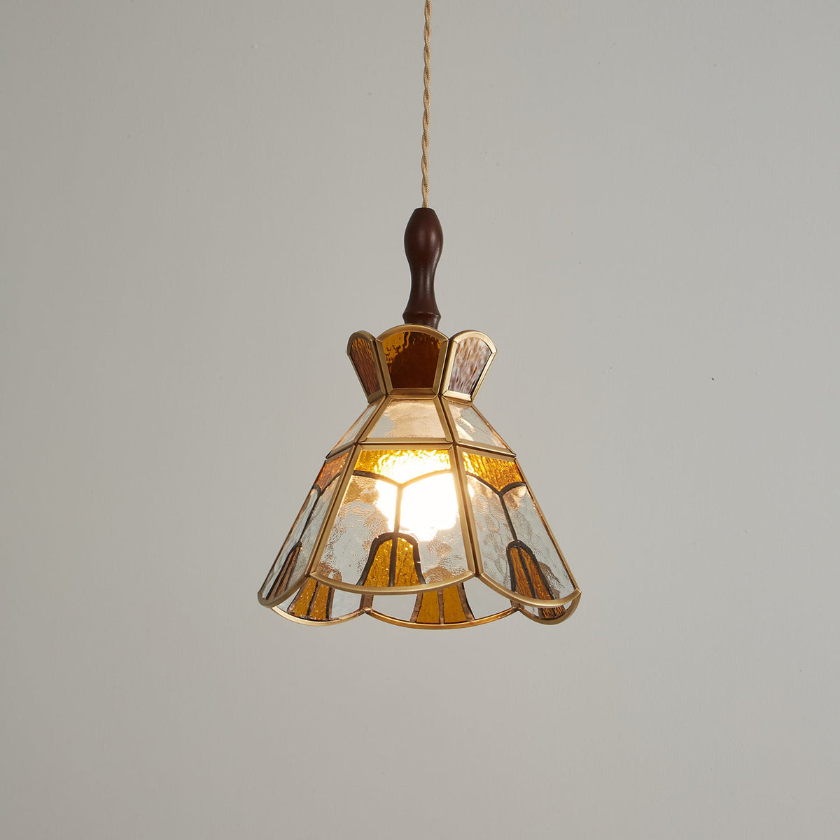 Florace Suspension Vintage en Bois et Verre