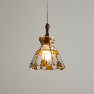 Florace Suspension Vintage en Bois et Verre