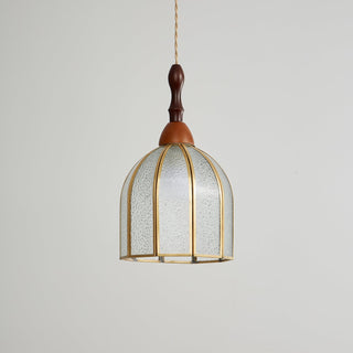 Florace Suspension Vintage en Bois et Verre