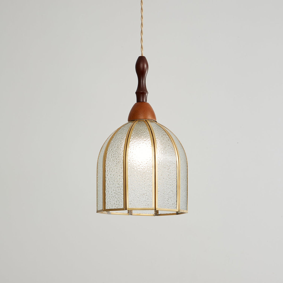 Florace Suspension Vintage en Bois et Verre