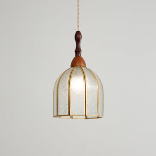 Florace Suspension Vintage en Bois et Verre