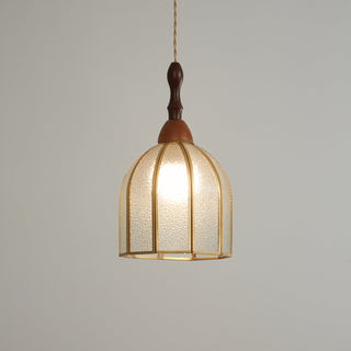 Florace Suspension Vintage en Bois et Verre