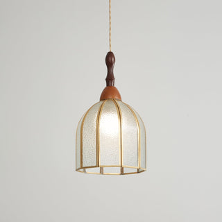 Florace Suspension Vintage en Bois et Verre