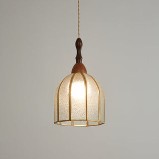 Florace Suspension Vintage en Bois et Verre