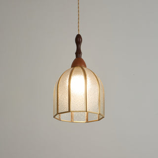 Florace Suspension Vintage en Bois et Verre
