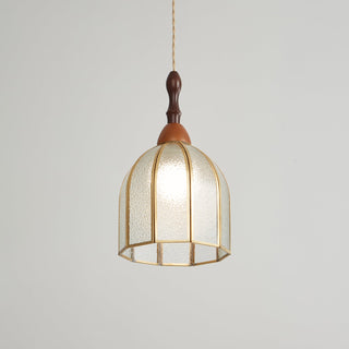 Florace Suspension Vintage en Bois et Verre